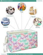 FANKANG Rectangular Laundry Basket Nursery Storage Fabric Storage Bin Storage Hamper,Gift Baskets (Butterfly)