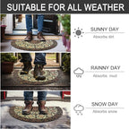 CHICHIC Entrance Door Mat Large 18 x 30 Inch Entry Way Doormat Front Door Rugs Outdoors Heavy Duty Welcome Mat Non Slip Rubber Back Low Profile for Garage, Patio, High Traffic Area, Semicircle