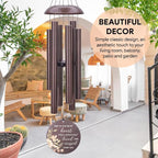 Personalized Wind Chimes, Sympathy Wind Chime, in Loving Memory for Loss of Loved Dad/Mom, Metal Large Memorial Condolences Gifts, Remembrance Wind Chimes for Loss of Loved One