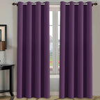 H.VERSAILTEX Bedroom Curtain Panels Blackout Draperies Room Darkening Curtains Window Panel Drapes - (Plum Purple Color) 1 Pair, 52 by 84-inch, 8 Grommets/Rings per Panel
