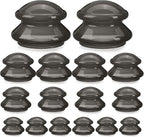 Geiserailie 16 Pcs 4 Sizes Cupping Therapy Set Silicone Cupping Massage Cups Professional Chinese Therapy Cup Vacuum for Body Muscle Nerve(Onyx)