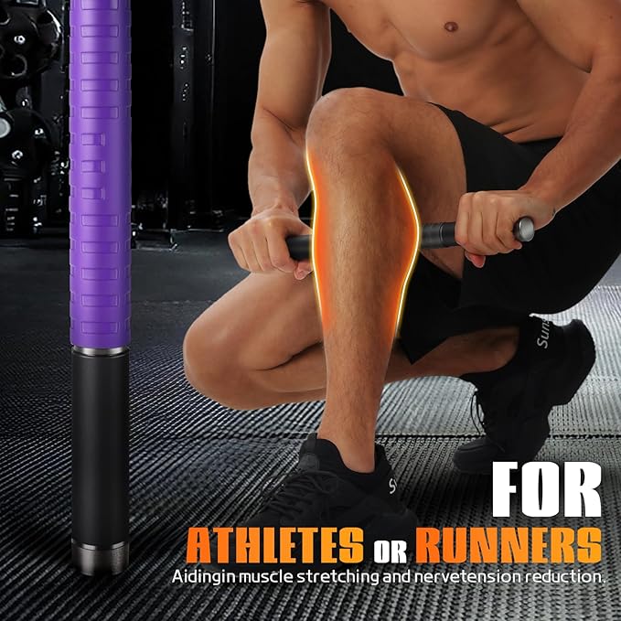Muscle Roller Stick, Massage Roller for Muscle Deep Tissue Massage, Calf Roller for Myofascial Release, Therapy Roller Stick for Back, Legs, Arms, Waist, and Shoulders Full Body Use (Purple)