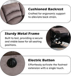 EBELLO Classic Power Recliner Chair, Oversized Electric Reclining Chair with Overstuffed Cushion and Back, Soft Fabric Adults Single Recliner Sofa for Living Room, Set of 2 Brown