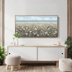 amatop Large Wall Art for Living Room Framed Boho Beach Coastal Floral Ocean Wall Picture Farmhouse Daisy Flower Sea Canvas Print Nautical Neutral Vintage Warm Artwork Home Bedroom Office Decor 48x24