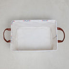 LANGYASHAN Rectangular Storage Bin Collapse Canvas Fabric Cartoon Storage Basket with Handles for Organizing Home Kitchen Boys and Girls Toys Office Closet Shelf Baskets(Rec Cloud Rainbow)