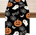XCHI Boo Spooky Ghost Pumpkin Halloween Table Runner Burlap Table Decoration for Home Kitchen Dining Dinner Indoor Holiday Farmhouse Decor 13x60 Inch