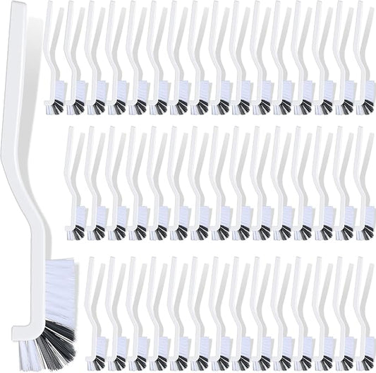 Rtteri 48 Pcs Kitchen Scrub Brush Bulk Plastic Sink Bathroom Cleaning Edge Corner Brush for Household Bottle Dish Tile Lines Window Track Crevice with Stiff Bristle