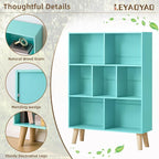 LEYAOYAO 7 Cube Bookshelf 3-Tier - Mint Green
