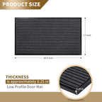 Yimobra Front Door Mat Outdoor Indoor Entrance, 100% Waterproof All-Season All Weather Doormat, Welcome Matt Outside Entry, Non Slip, Low Profile, Heavy Duty Patio Porch Floor Mats,29.5 x 17,Grey