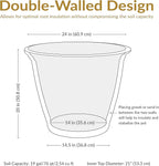 Sunnydaze 24-Inch Anjelica Large Plastic Pot for Plants - Outdoor Polyresin Round Planter with Drillable Drainage Holes - Sable - 4pk