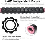 Muscle Roller Stick for Athletes - Deep Tissue Fascia Blaster & Roller Massager for Myofascial Pain Relief - Handheld Physical Therapy & Recovery Tool(Pink black-18 inch)