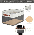 DECOMOMO Storage Bins Fabric Storage Baskets for Shelves, Linen Closet Organization Toys Nursery (Slate Grey and White, Large - 3 Pack)