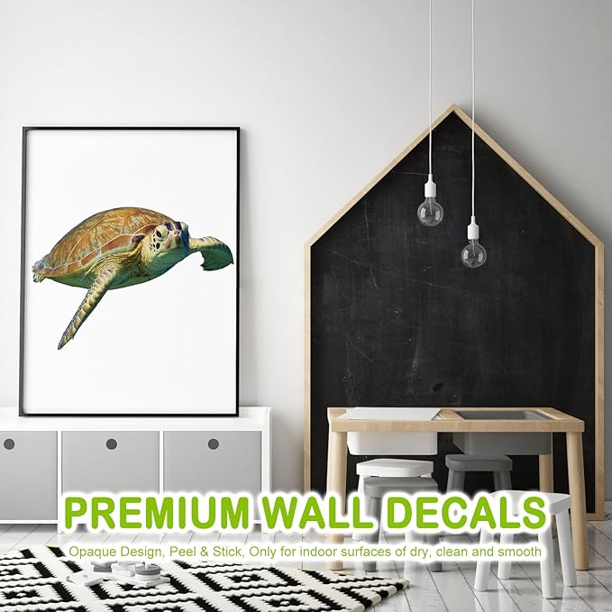 Turtle Wall Stickers Gifts Christmas - Sea Turtle Wall Decals Peel and Stick - Turtle Wall Stickers Removable - Sea Turtle Animals Wall Decor for Kids Baby Bedroom Bathroom Living Room