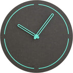 Stephanie Imports Modern Minimalist Dark Concrete Gray Silent Wall Clock (Teal)