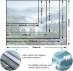 AMM Nature Forest Mountain Tapestry Green Misty Pine Tree Tapestry for Bedroom Aesthetic Foggy Woodlands Sky Landscape Tapestries Wall Hanging for Living Room Dorm 48 x 36 Inch