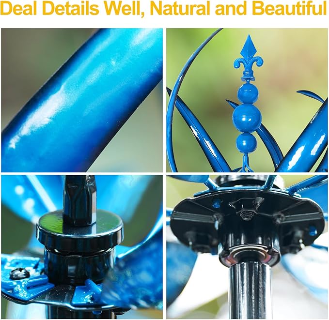 LimeHill Wind Spinner for Yard and Garden - Large Metal Kinetic Wind Sculptures, Yard Art Outdoor Decor (27 x 91 inches)