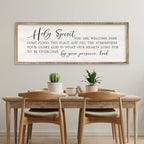 Holy Spirit You are Welcome Here Wall Decor Art 32x12 Inch Large Christian Song Bible Verse Plaque Wood Framed Sign Living Room Scripture Quote Religious For Office Wall Hanging (Wood)