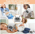 Microwave Heating Pad for Cramps Pain Relief, 17 * 9'' Moist Microwavable Stuffed Animal Period Menstrual Heating Pads for Cramps, Back, Neck Shoulder and Knee- Siamese Cat