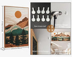 Tinonedraw Mountain Framed Canvas Wall Art Set of 3, Sunrise Forest Woodland Landscape Art Prints, Boho Coloful Ridge Scenery Wall Decor, Wood Pine Wilderness Art Paintings for Living Room Bedroom, Office 16"x24"