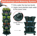 Vertical Planter 7 Tier Stackable Planters Garden Planters Strawberry Herb Flower and Vegetable Planter Indoor Outdoor Gardening Pots with Removable Wheels and Tools
