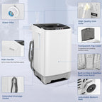 Nictemaw Portable Washing Machine 20Lbs Portable Washer Machine with Drain Pump, 2.8 Cu.ft Compact Washer with 10 Programs 8 Water Levels Small Washing Machine for Apartment, Home, Dorms, Rv