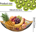 Vine Woven Iron Fruit Bowl, Metal Wire Fruit Basket, Vegetable Drain Basket, Storage Baskets for kitchen counter, countertop,Snacks, Candy, Bread,Cosmetics,Table decorative(10 x 2.95 Inches)
