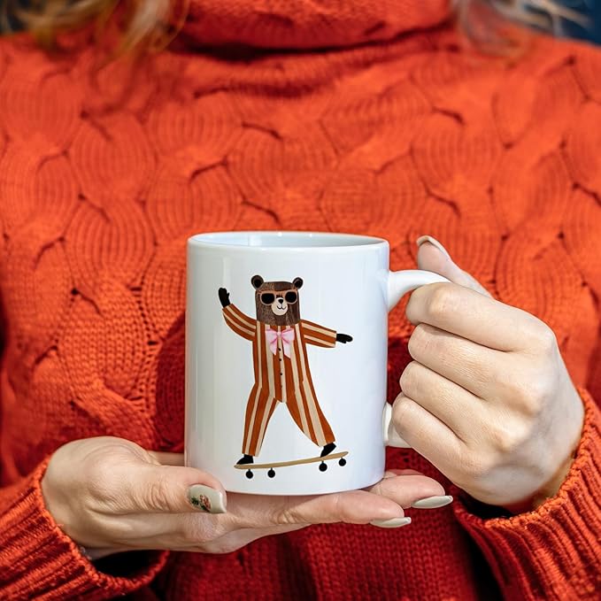 JINYO Bear Mug, Bear Coffee Mug, Funny Bear Coffee Cup, Bear Gifts for Women Men, Bear Lovers Gifts, Bear Gifts For Bear Lovers Women, Bear Themed Gifts, Bear Gifts For Bear Lovers, 11oz