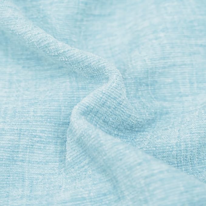 CaliTime Throw Pillow Covers Decorative 18 X 18 Inches Pack of 2 Cozy Chenille Cushion Cases for Couch Sofa Bed Living Room Home Light Blue Grey