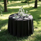 Surmente 132 inch Round Tablecloths -5 Pack Black Round Table Cloths, Polyester Fabric Table Covers for Wedding, Party, Banquet, or Restaurant