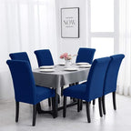 Joccun Chair Covers for Dining Room Set of 6, Dining Chair Slipcovers Stretch Dining Room Chair Covers Seat Protector,Washable Parsons Chair Cover for Home,Banquet(Classic Blue,6 Pack)