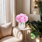 Kimura's Cabin 20Pcs Fake Mums Flowers Artificial Silk Ball Flower Faux Chrysanthemum Wedding Arrangements Bouquets Home Garden Table Centerpieces (Pink Light Pink)