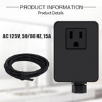 SinkTop Air Switch Kit (Long Full Brass Button) for Garbage Disposal, Cordless Matte Black