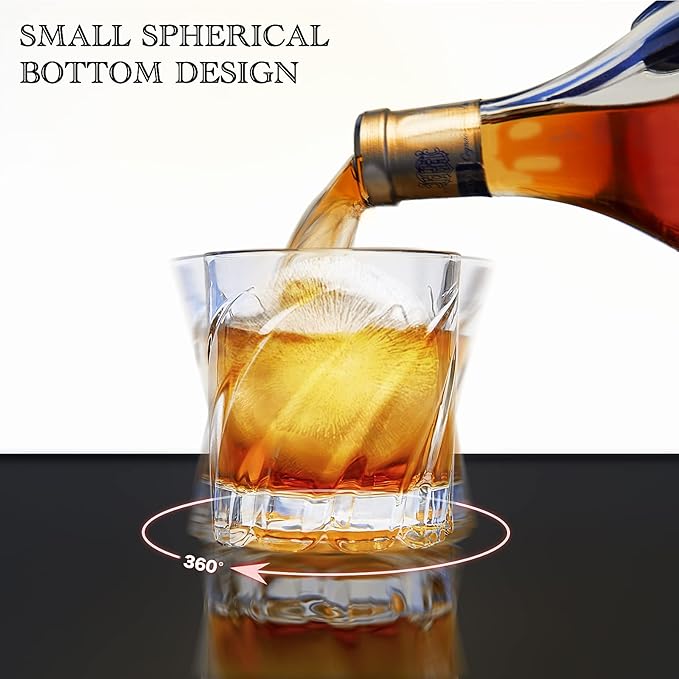 Whiskey Glasses with 4 Iceball molds and a Luxury Box, Old Fashioned Whiskey Glasses, Gifts for Dad from Daughter Son Kids, Best Father Ever Whiskey Glass, Gifts for Husband