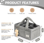 PeraBella Baby Diaper Caddy Organizer with Handle, Boy & Girl Shower Gift Basket, Portable Diaper Storage Basket Bin for Wipes, Newborn Baby Essentials Registry Search Must Haves, Car Caddy Organizer
