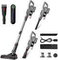 Cordless Vacuum Cleaner, Powerful Battery Vacuum Cleaner Cordless with LED Touch Screen & 2 Speeds, Lightweight Stick Vacuum Cleaners for Home, Pet Hair & Hardwood Floor,Silver