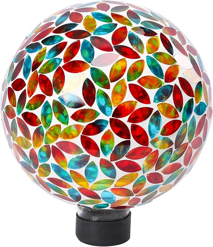 VCUTEKA Gazing Ball, 8" Glass Gazing Balls Sphere for Garden Lawn Outdoor Ornament Yard Decorative