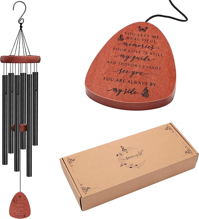 Memgift Sympathy Gifts for Loss of Loved One Memorial Wind Chimes Dad Mom Memorial Windchime Bereavement for Loss of Dad Mom Son Daughter Wind Chimes for Outside