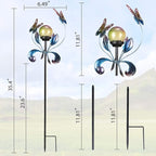 VCUTEKA Solar Lights Outdoor Metal Garden Stake Waterproof Crackle Glass Globe Garden Decor Butterfly for Pathway, Lawn, Patio, Yard
