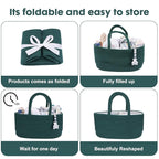 Baby Diaper Caddy Organizer for Girl Boy Rope Nursery Storage Bin Basket Portable Holder Tote Bag for Changing Table Car Travel Baby Shower Gifts Newborn Essentials Registry Must Have Items Dark Green