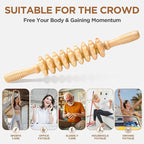 Wooden Cellulite Massage Roller for Legs and Thighs - Handheld Fascia Blaster Tool for Muscle Relief, Lymphatic Drainage & Body Sculpting - Anti Cellulite Massager for Women and Men (9 Wheel)