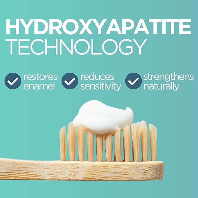 Wellnesse Whitening Hydroxyapatite Toothpaste with Xylitol, Natural Fluoride-Free Teeth Whitening Toothpaste for Adults, Strengthens Enamel, Supports Gum Health, Fresh Mint Flavor, 4 oz (Pack of 3)