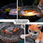 Cat Garden Figurines Outdoor Decor Solar Statue with LED Lights for Patio Lawn Yard Art Decoration Housewarming Garden Gift