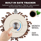 ShanSon Coffee Canister Airtight Coffee Container Stainless Steel Coffee Bean Storage Container with CO2 Release Valve and Scoop Coffee Canister for Beans,Grounds,Sugar,Flour,Tea,Cereal,16OZ,Off-White