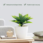 Fake Plants Artificial Agave Plants,Large UV Resistant Fake Agave Planters for Indoor and Outdoor Decorating Tropical Plant Succulents Greenery Indoor Decor((2Pack Light Green) 13.8"