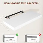 White Floating Shelves for Wall, 48 Inch X 12 Deep Shelves for Room Wall Mounted，2" Thick Heavy Duty Holds 75lbs Floating Shelf for Bedroom Bathroom Kitchen Laundry Room, Set of 2