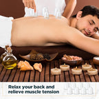 TrelaCo 12 Pcs 2 Size Cupping Therapy Set Silicone Anti Cellulite Cupping Kit for Massage Therapy Cupping Therapy Set Vacuum Suction Cup for Arthritis Relief, Pain Reduction Adults Home Use (White)