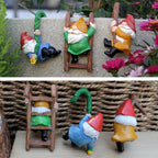 3 PCS Climbing Gnomes Tree Faces Decor Outdoor for Yard, Gnomes Statue, Outdoor Fairy Garden Resin Crafts, Flower Pot Landscape Dwarf, Micro Landscape Pendant Ornaments (3 PCS)