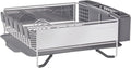 KitchenAid Compact Space Saving, Dish Rack with Removable Flatware Caddy and Angled Self Draining Drainboard, Satin Gray, 15-Inch-by-13.25-Inch