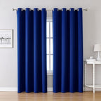 ChrisDowa Grommet Blackout Curtains for Bedroom and Living Room - 2 Panels Set Thermal Insulated Room Darkening Curtains (Royal Blue, 52W x 95L)