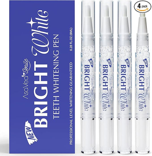 Teeth Whitening Pen (4 Pens) for Teeth Whitening, 40+ Uses, Effective, Painless, No Sensitivity, Travel-Friendly, Beautiful White Smile, Mint Flavor
